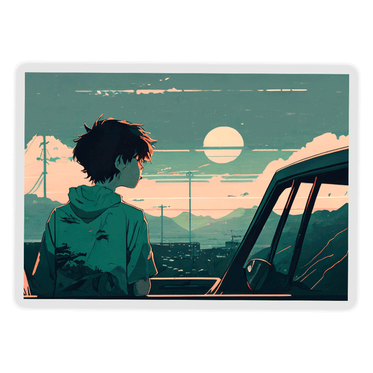 Anime Sunset Poster