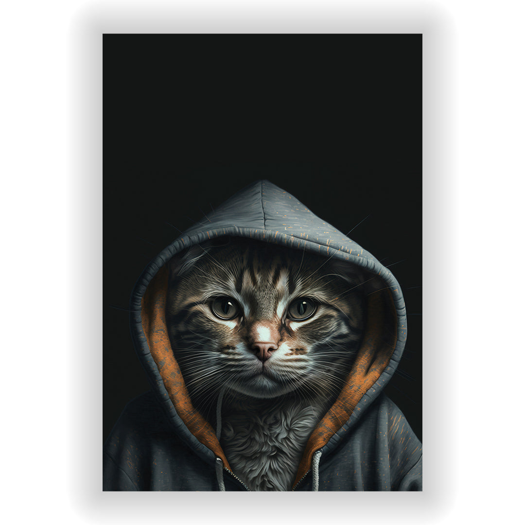 Cat wearing a hoodie | Wall Poster