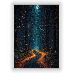 Walking Through Woods Fireflies | Wall Poster