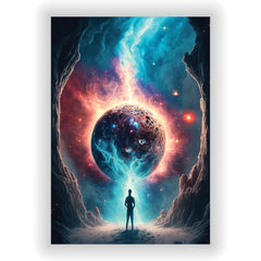 Man Stands Before Portal to Another Dimension | Wall Poster