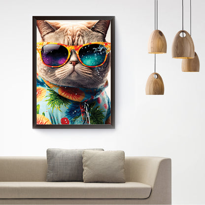 Cat in Summer Clothes | Wall Poster
