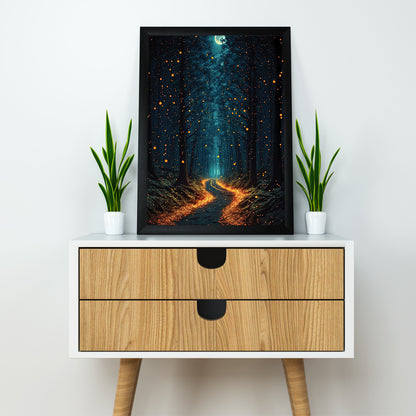 Walking Through Woods Fireflies | Wall Poster
